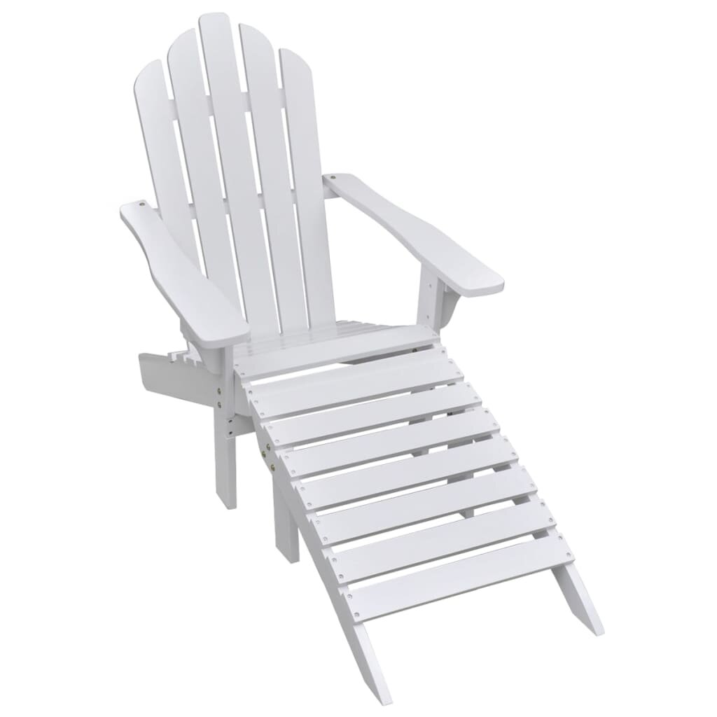 Image of Garden Chair with Ottoman Wood White
