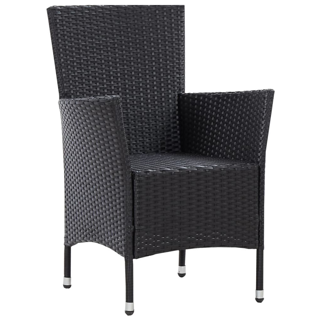 Image of Garden Chairs 2 pcs Black Poly Rattan