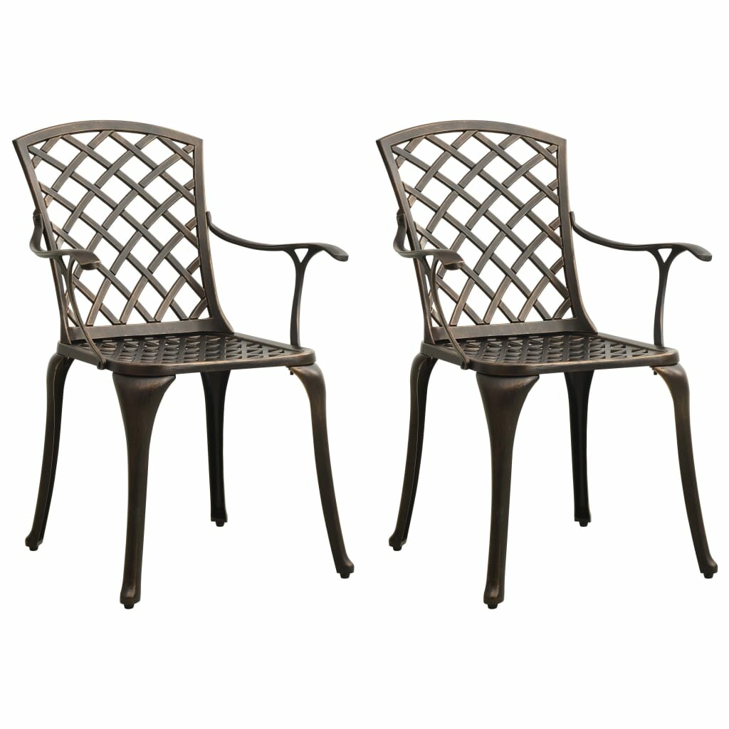 Image of Garden Chairs 2 pcs Cast Aluminum Bronze