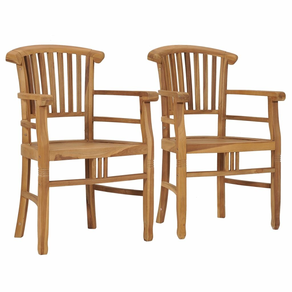 Image of Garden Chairs 2 pcs Solid Teak Wood
