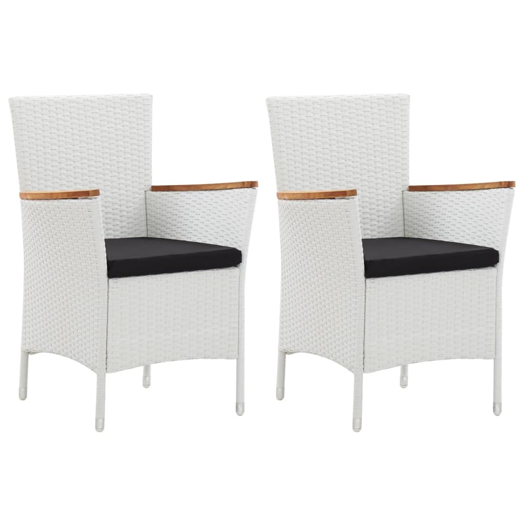 Image of Garden Chairs 2 pcs White Poly Rattan