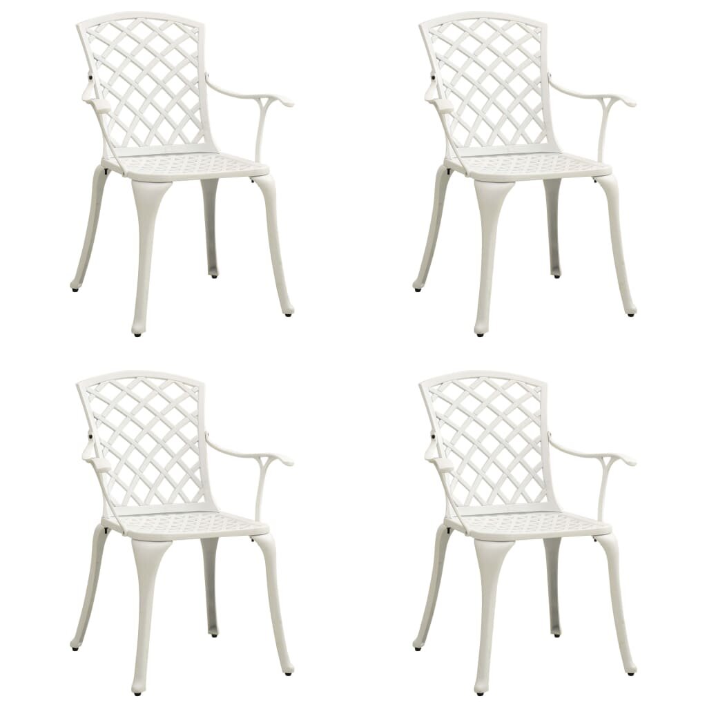 Image of Garden Chairs 4 pcs Cast Aluminum White