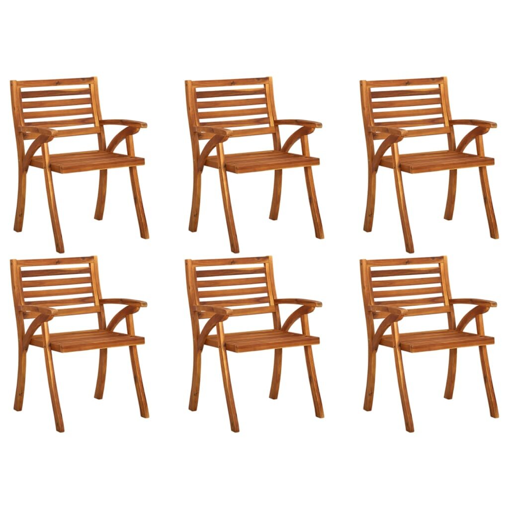 Image of Garden Chairs 6 pcs Solid Acacia Wood