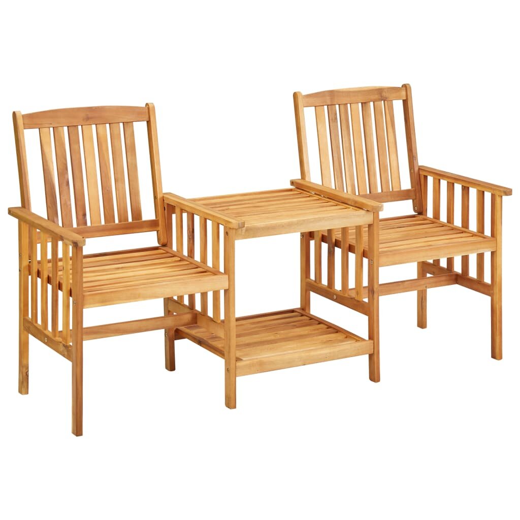 Image of Garden Chairs with Tea Table 625"x24"x362" Solid Acacia Wood