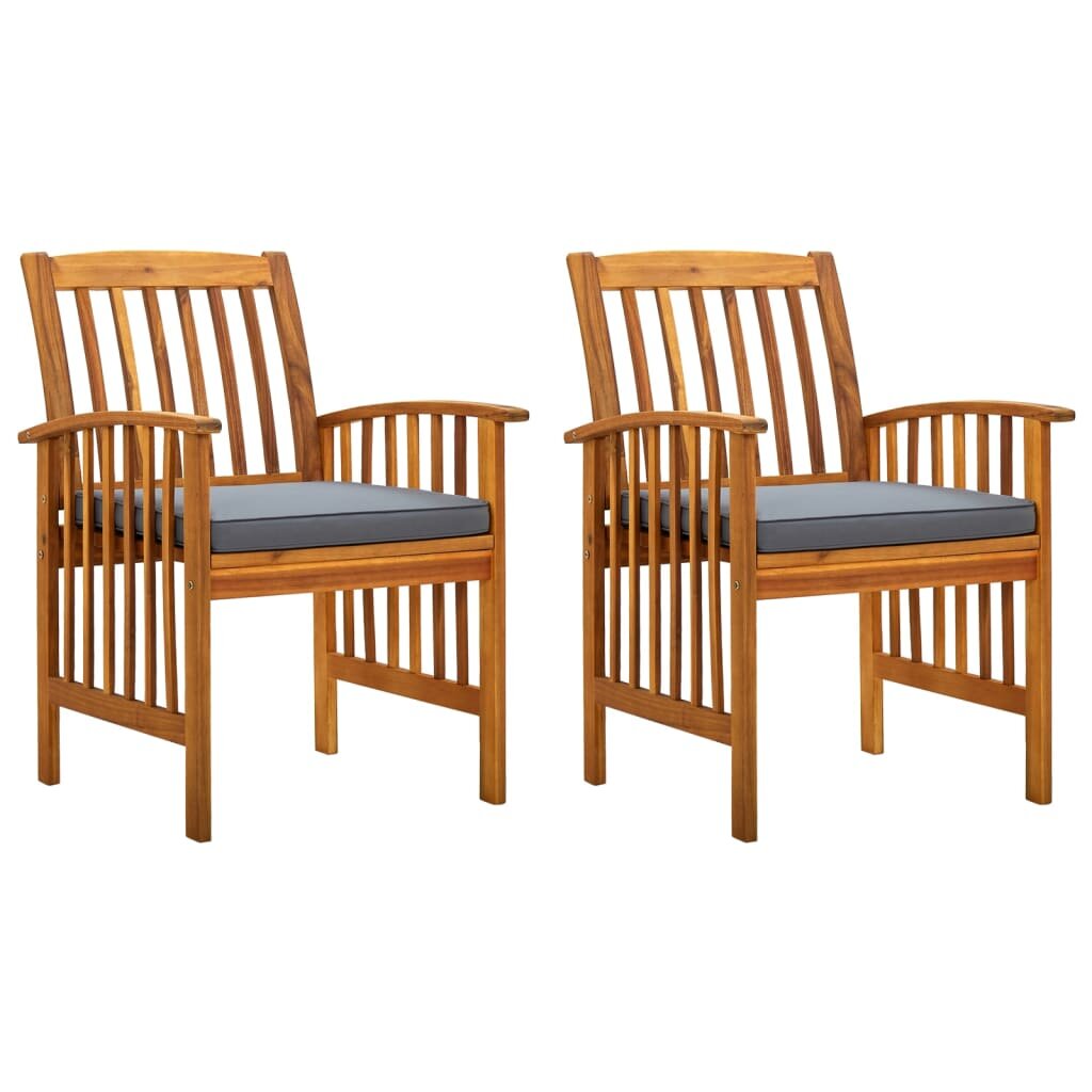 Image of Garden Dining Chairs 2 pcs with Cushions Solid Acacia Wood