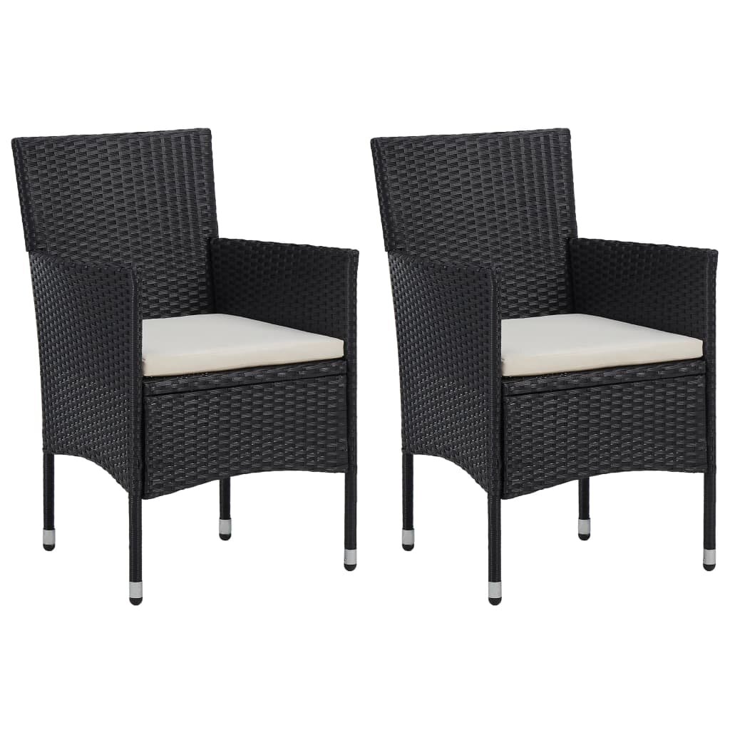 Image of Garden Dining Chairs 2pcs Poly Rattan Black