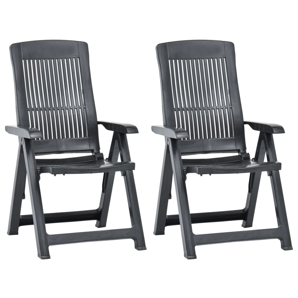 Image of Garden Reclining Chairs 2 pcs Plastic Anthracite