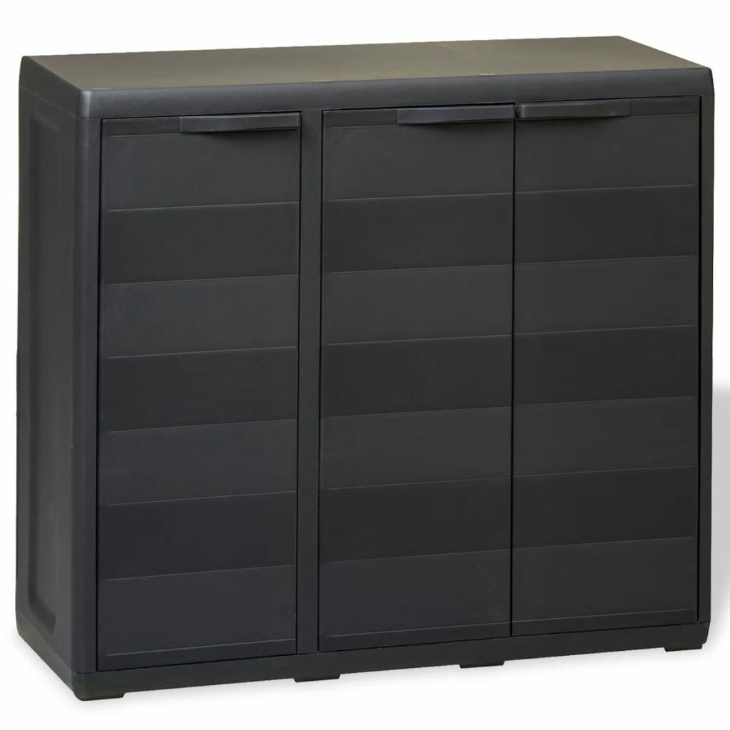 Image of Garden Storage Cabinet with 2 Shelves Black