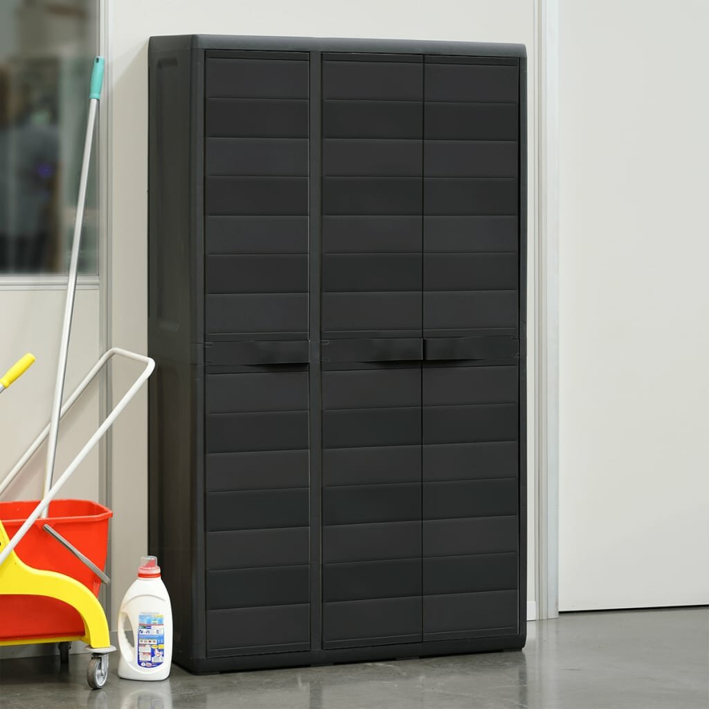 Image of Garden Storage Cabinet with 4 Shelves Black