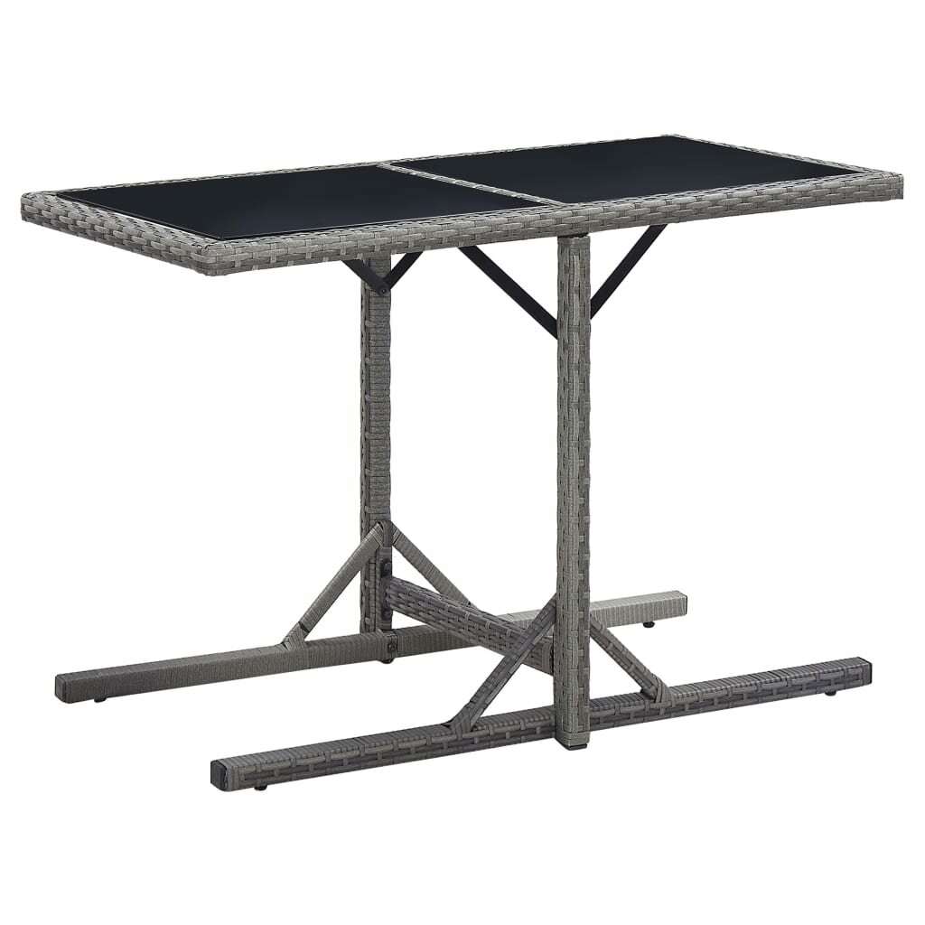 Image of Garden Table Anthracite 433"x209"x283" Glass and Poly Rattan