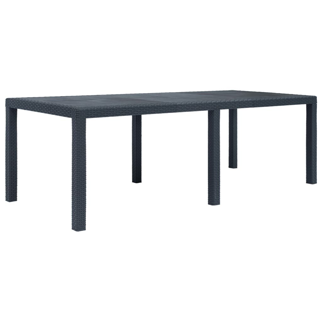 Image of Garden Table Anthracite 866"x354"x283" Plastic Rattan Look