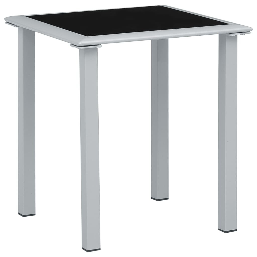 Image of Garden Table Black and Silver 161"x161"x177" Steel and Glass