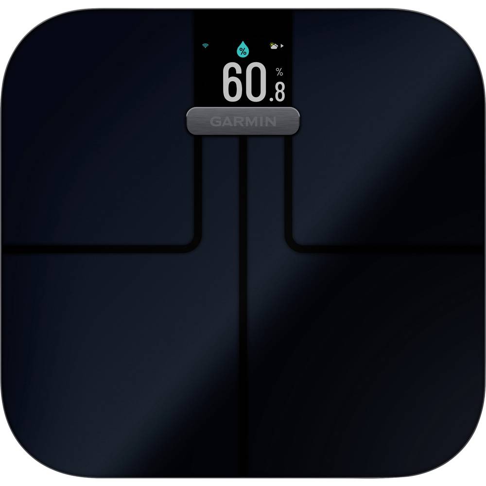 Image of Garmin Index S2 Smart-Waage Digital bathroom scales Weight range=150 kg Black Weather display