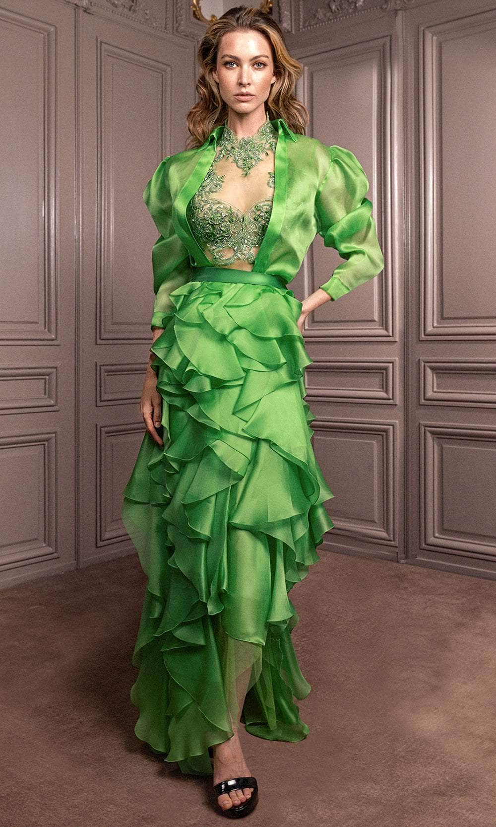 Image of Gatti Nolli Couture GA-6796 + GA-6745 - Applique Evening Dress