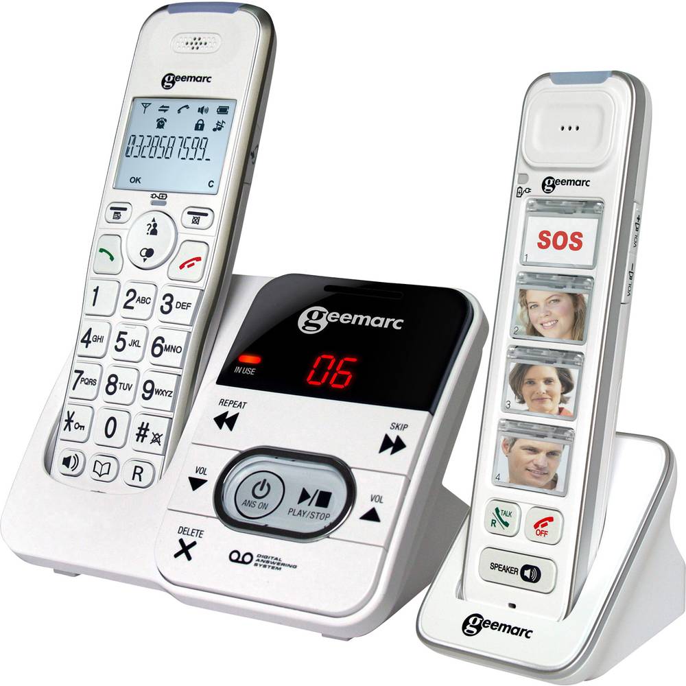 Image of Geemarc PACK Mobility 295 Cordless Big Button Answerphone Camera button Backlit White