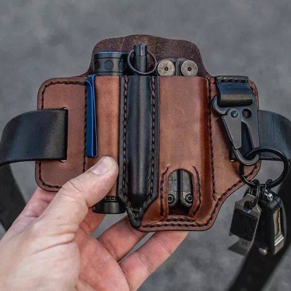 Image of Genuine Leather EDC Belt Loop Waist Multitool Sheath Belt Bag Waist Bag