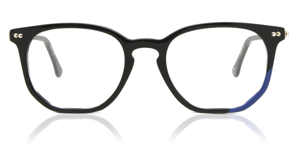 Image of Geometric Full Rim Plastikowy Czarne Okulary Korekcyjne Męskie - Okulary Blokujące Niebieskie Światło - SmartBuy Collection PL