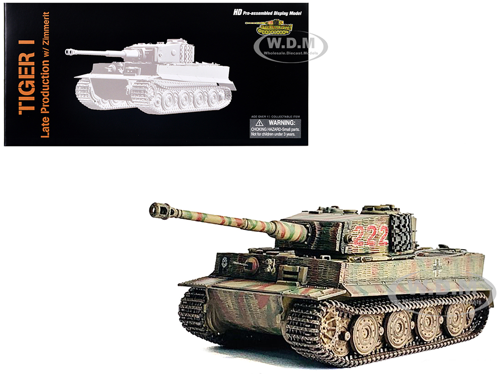 Image of Germany Tiger I Late Production with Zimmerit Tank "Wittmanns Tiger 222 sPzAbt101 Normandy" (1944) "NEO Dragon Armor" Series 1/72 Plastic Model by