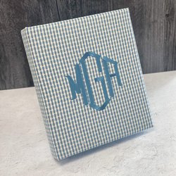 Image of Gingham Check Personalized Baby Photo Album - Large - Ring
