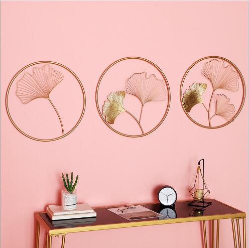 Image of Ginkgo leaf Decorative Plates wall hang rion circular porch hanging Round decoration of Hotel Cafe Nordic decorations
