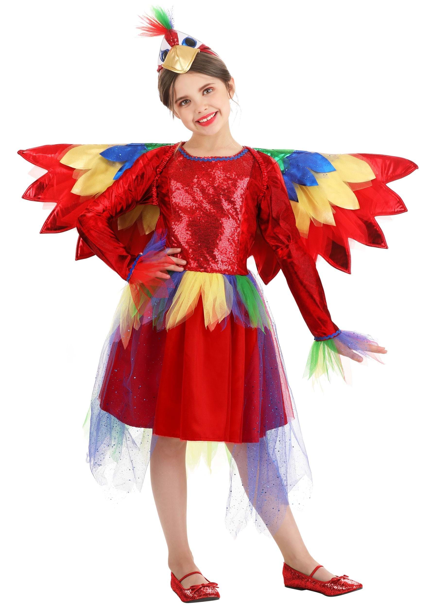 Image of Girl's Tropical Parrot Costume Dress ID FUN2791CH-XL