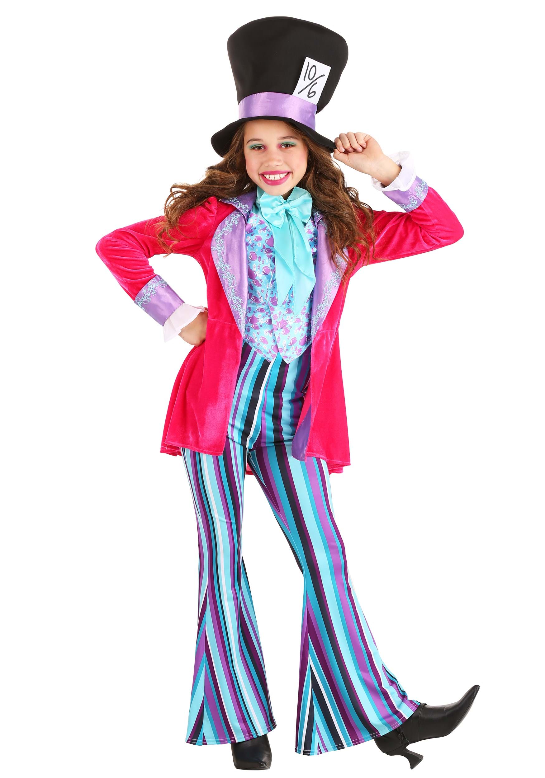 Image of Girl's Whimsical Mad Hatter Costume ID FUN1752CH-XL