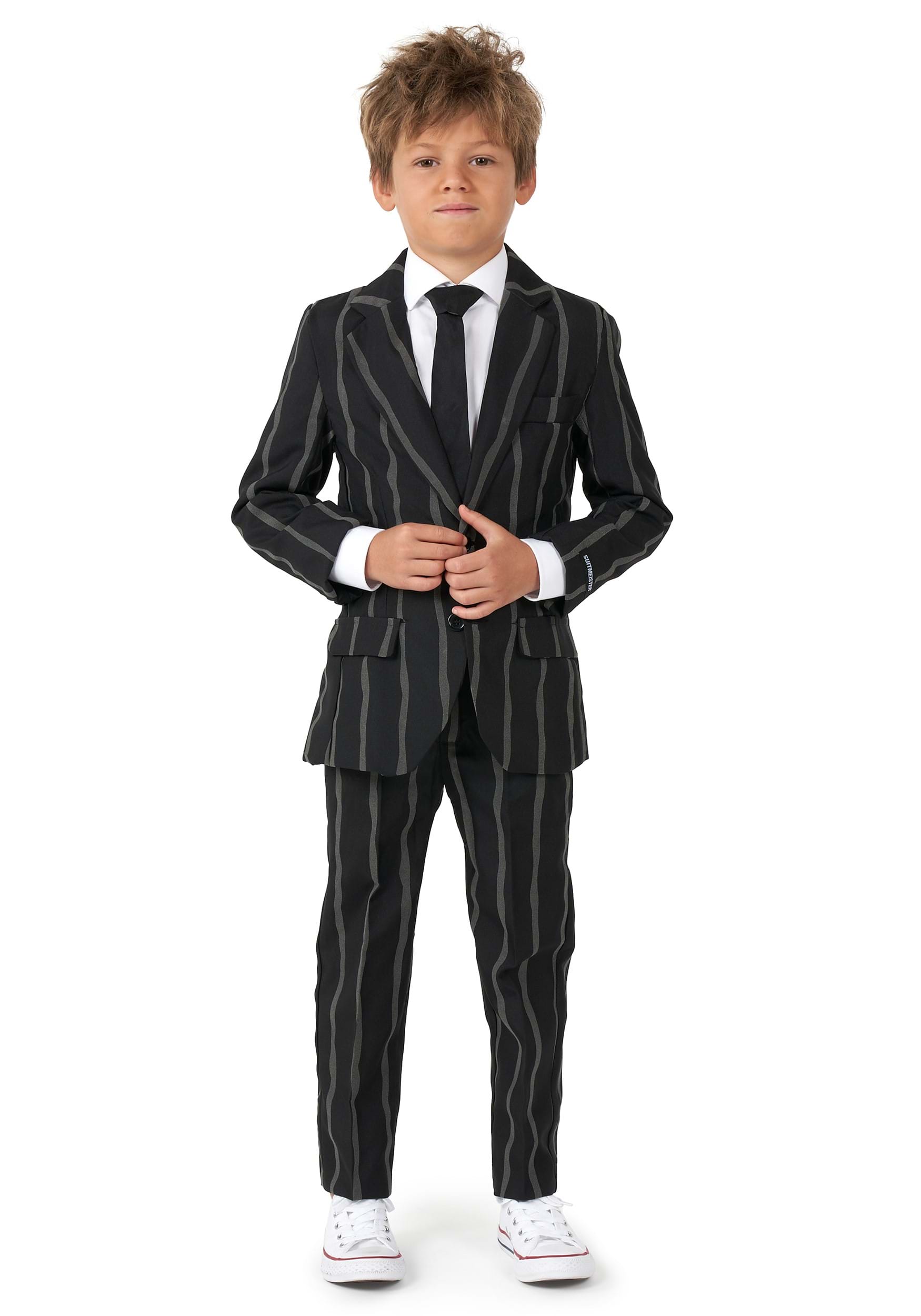 Image of Glow in the Dark Oversized Pinstripe Suit for Boys ID OSOBBO1016-L