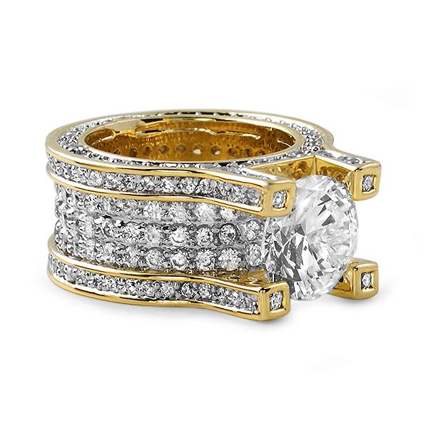 Image of Gold 925 Silver Baller Solitaire Eternity Ring ID 10079801999402