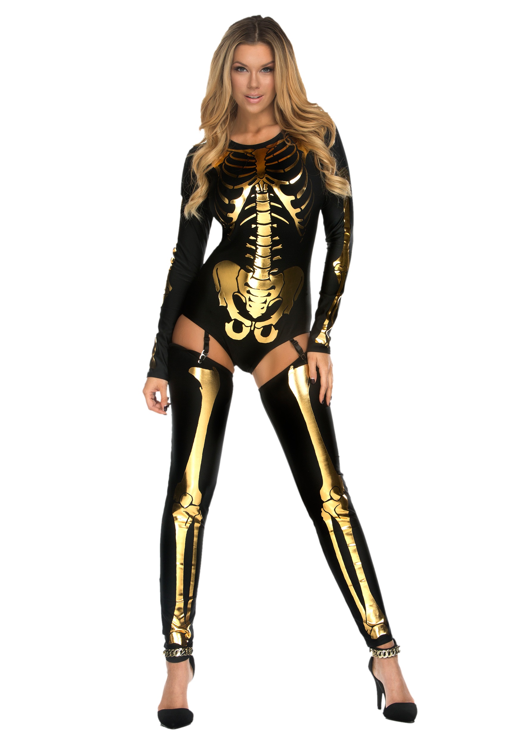 Image of Gold Bad to the Bone Women's Costume ID FP554641-L/XL