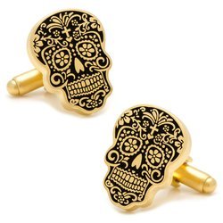Image of Gold Day of the Dead Cufflinks
