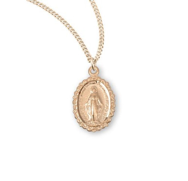 Image of Gold Laced Border Miraculous Medal Necklace