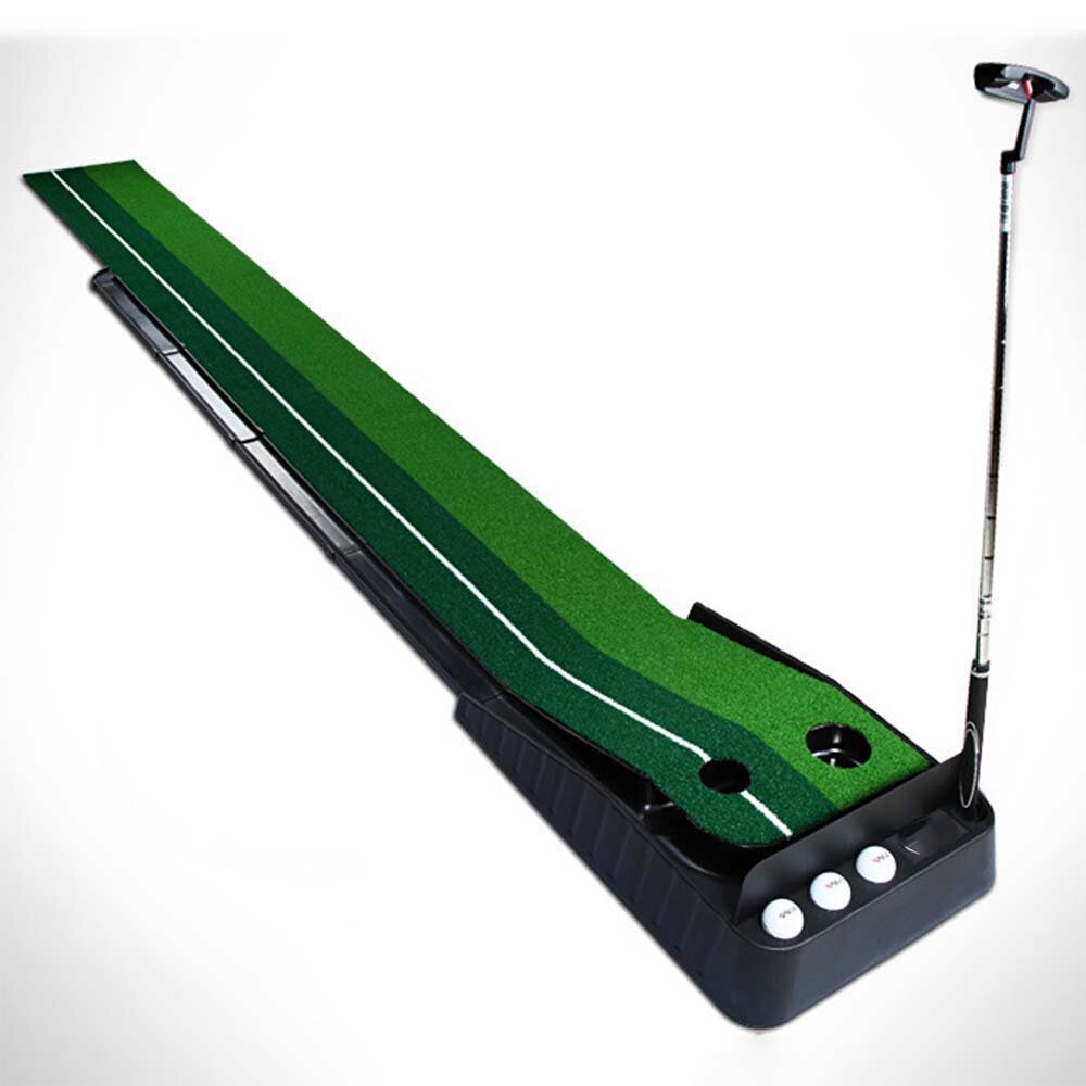 Image of Golf Putting Trainer With Auto Ball Return Function Indoor Outdoor Golf Putting Mat Golf Exercise Equipment