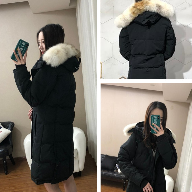 Image of Goose down coat Top Quality Women WINTER Parkas WITH HOOD/Snowdome jacket Real wolf fur Collar White Duck/GOOSE factory clear Warm autumn fa