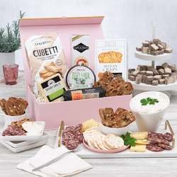 Image of Gourmet Cheese and Cracker Gift Box - Pink