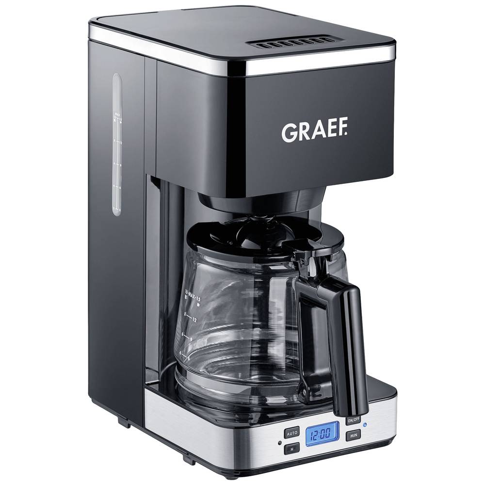 Image of Graef FK 502 Coffee maker Black Cup volume=10 Timer Glass jug Plate warmer Display