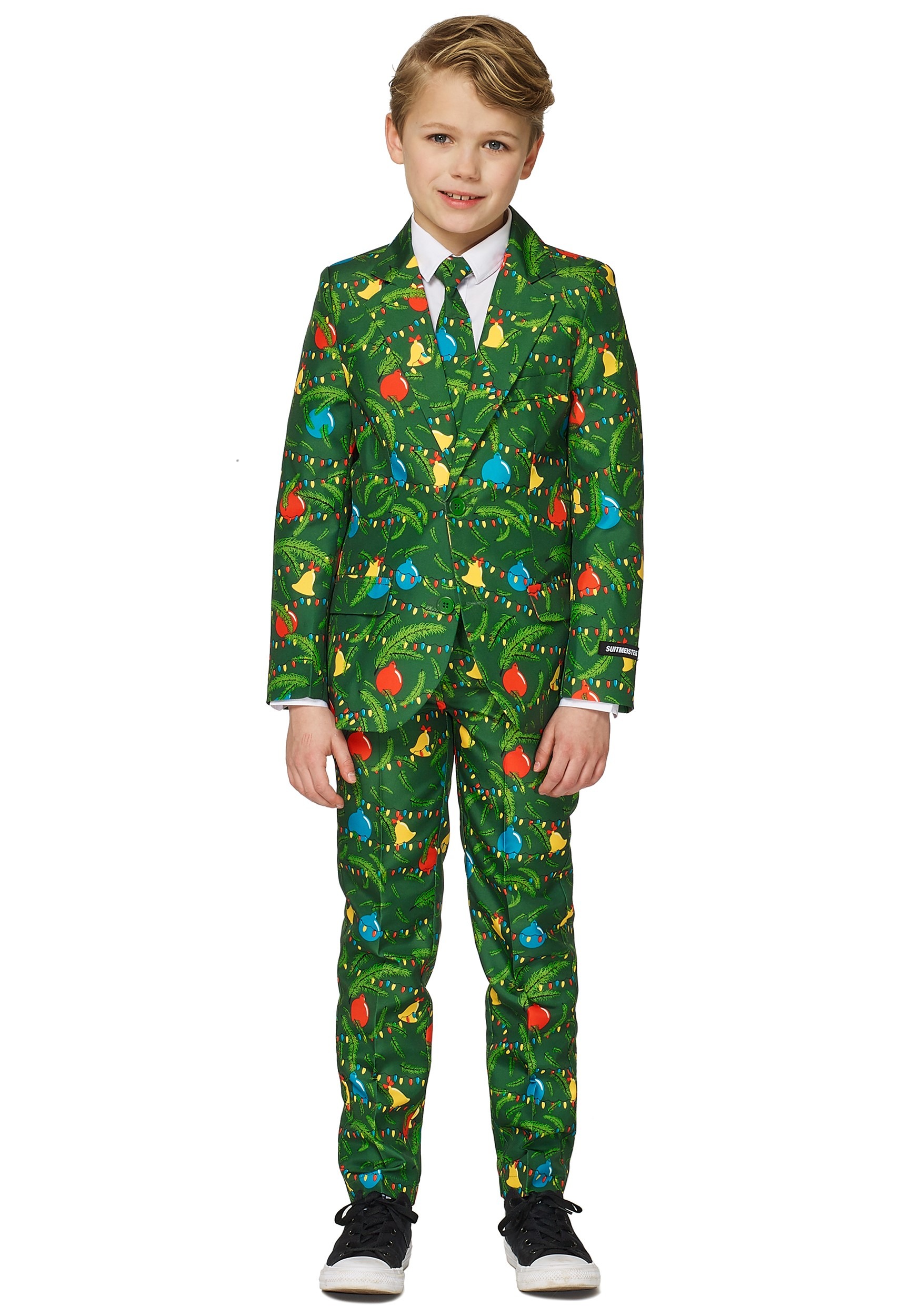 Image of Green Christmas Tree Light Up Boy's Suit ID OSOBBO-0020-L