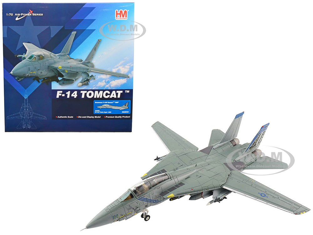 Image of Grumman F-14B Tomcat Fighter Aircraft "OEF VF-143 Pukin Dogs" (2002) "Air Power Series" 1/72 Diecast Model by Hobby Master