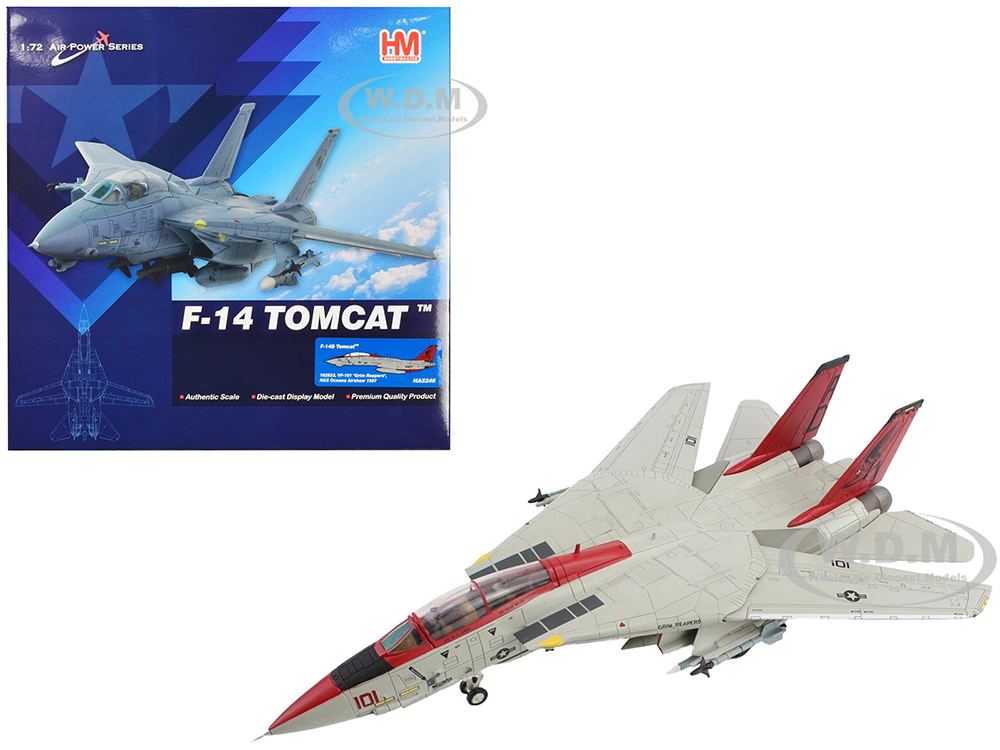 Image of Grumman F-14B Tomcat Fighter Aircraft "VF-101 Grim Reapers NAS Oceana Airshow" (1997) United States Navy "Air Power Series" 1/72 Diecast Model by Hob