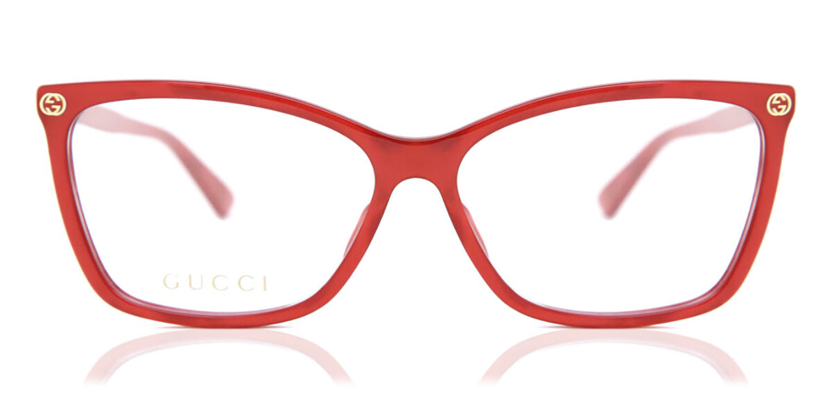 Image of Gucci GG0025O 004 56 Lunettes De Vue Femme Rouges (Seulement Monture) FR