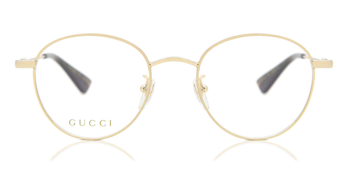 Image of Gucci GG0607OK Formato Asiático 001 Óculos de Grau Dourados Masculino BRLPT
