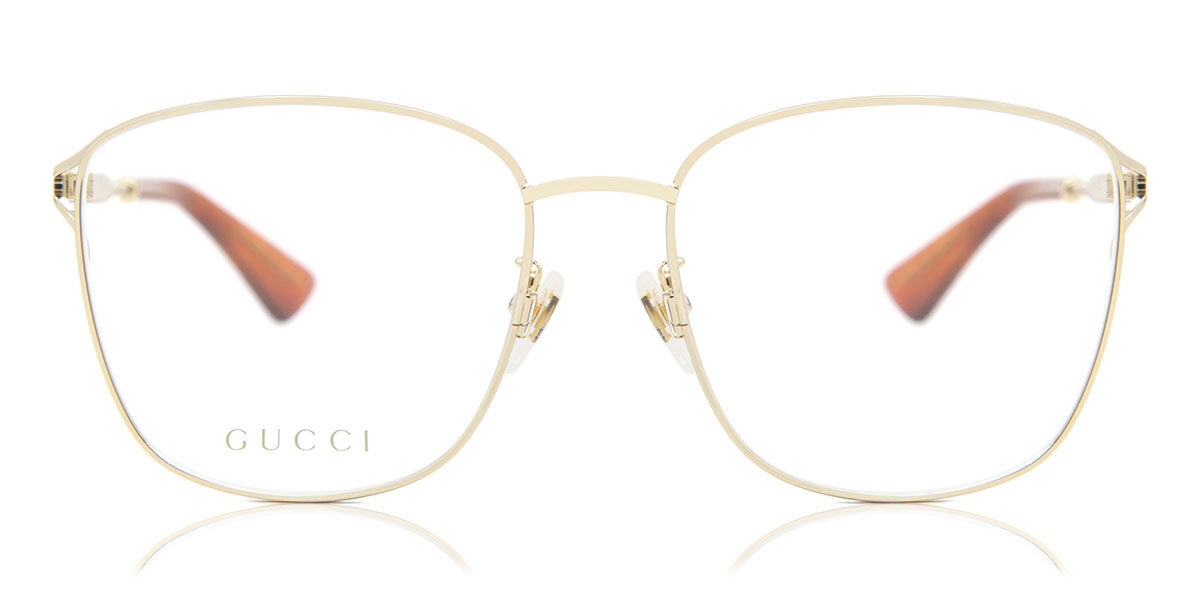 Image of Gucci GG0819OA Formato Asiático 001 Óculos de Grau Dourados Feminino BRLPT