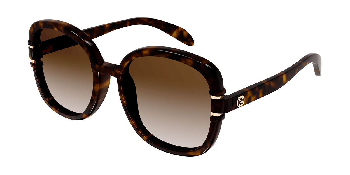 Image of Gucci GG1068SA Formato Asiático 002 Óculos de Sol Tortoiseshell Feminino BRLPT