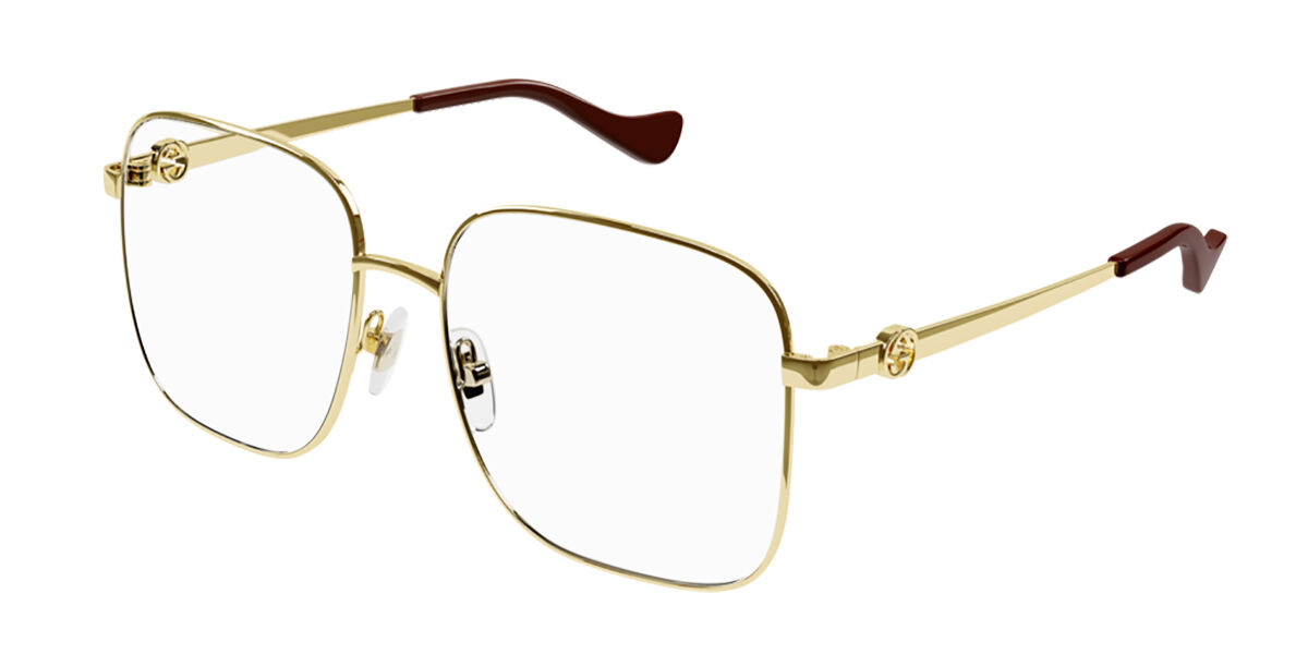 Image of Gucci GG1092OA Formato Asiático 002 Óculos de Grau Dourados Feminino BRLPT