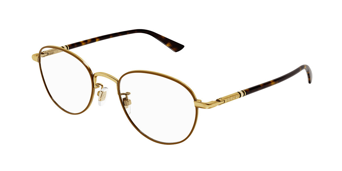 Image of Gucci GG1128OJ Ajuste Asiático 002 Gafas Recetadas para Mujer Marrones ESP