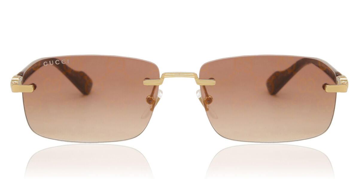 Image of Gucci GG1221S 004 56 Lunettes De Soleil Homme Dorées FR