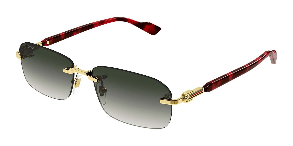 Image of Gucci GG1221S 006 56 Lunettes De Soleil Homme Dorées FR