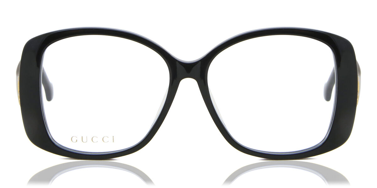 Image of Gucci GG1236OA Formato Asiático 001 Óculos de Grau Pretos Feminino BRLPT