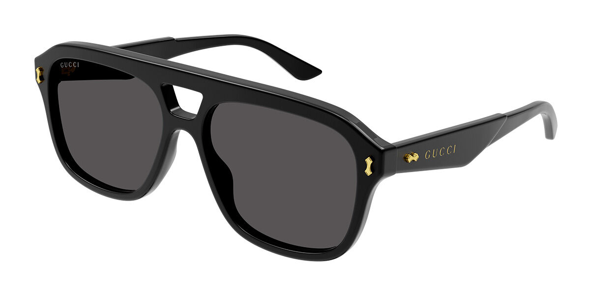 Image of Gucci GG1263S 001 57 Lunettes De Soleil Homme Noires FR