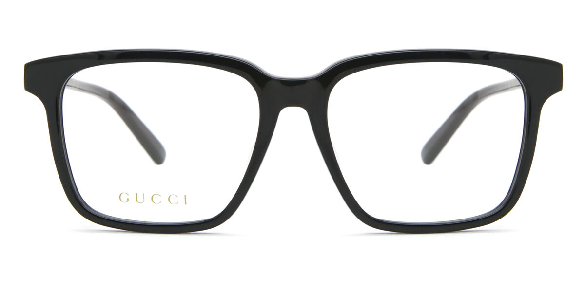 Image of Gucci GG1293OA Formato Asiático 001 Óculos de Grau Pretos Masculino BRLPT
