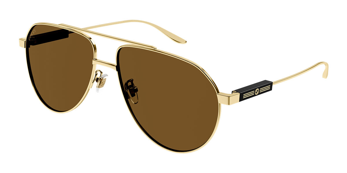 Image of Gucci GG1311S Asian Fit 004 Óculos de Sol Dourados Masculino PRT